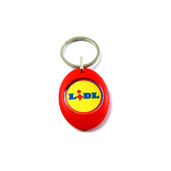 Libra Plastic Trolley Token Keychain with 1 euro coin