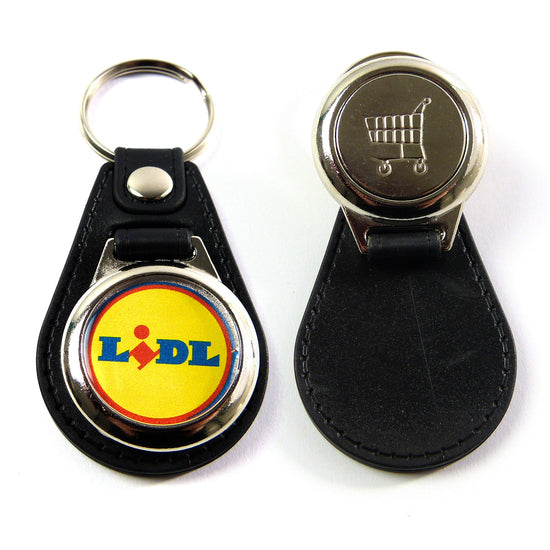 Virgo Metal & PU Trolley Token Keychain with 1 euro coin